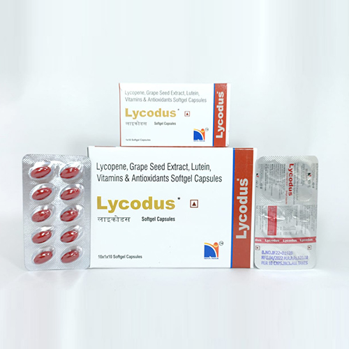 Product Name: Lycodus, Compositions of Lycodus are Lycopene Grape Seed Extract,Lutein,Vitamin & Multimineral Softgel Capsules - Nova Indus Pharmaceuticals