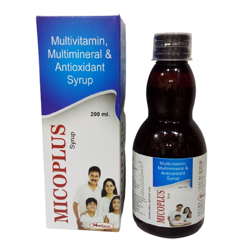 Product Name: Micoplus, Compositions of Micoplus are Multivitamins,Multiminerals and Antioxidant Syrup - Mediphar Lifesciences Private Limited