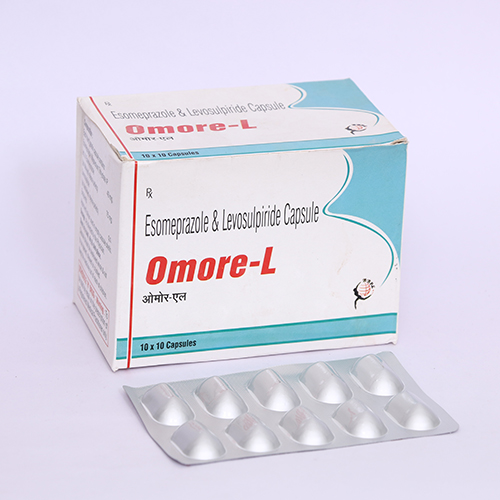 Product Name: OMORE L, Compositions of OMORE L are Esomeprazole & Levosulpiride Capsules - Biomax Biotechnics Pvt. Ltd