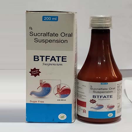 Product Name: Btfate, Compositions of Btfate are Sucralfate Oral Supension - Biotanic Pharmaceuticals