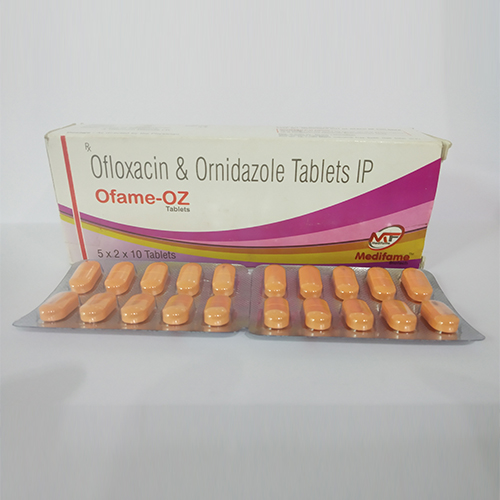 Product Name: Ofame OZ, Compositions of Ofame OZ are Ofloxacin & Ornidazole Tablets IP - Medifame Biotech