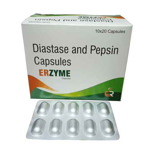 Product Name: Erzyme, Compositions of Erzyme are Diastate and Pepin Capsules - Erika Remedies