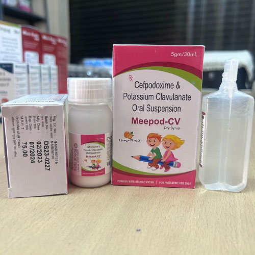 Product Name: Meepod CV, Compositions of Meepod CV are Cefpodoxime and Potassium Clavulanate  Oral Suspension - Medicure LifeSciences