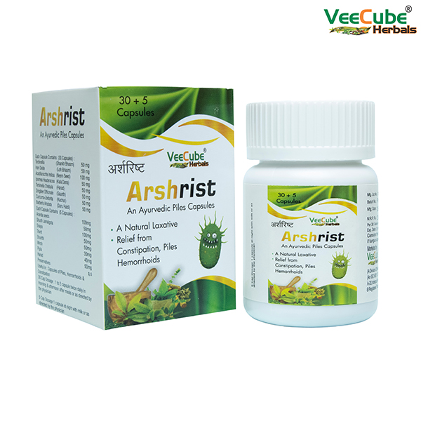 Product Name: ARSHRIST, Compositions of ARSHRIST are An Ayurvedic Piles Capsules - Veecube Healthcare Private Limited