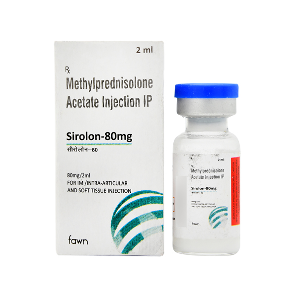Product Name: SIROLON 80, Compositions of SIROLON 80 are Methylprednisolone Acetate 80 mg - Fawn Incorporation