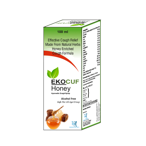 Product Name: Ekocuf Honey, Compositions of Ekocuf Honey are Effective Cough Relief Made From Natural Herbs Honey Enriched Cough Formula - Sushma Biotech