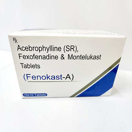 Product Name: Fenokast A, Compositions of Fenokast A are Acebrophylline (SR) Fexofenadine & Montelukast Tablest - Bkyula Biotech