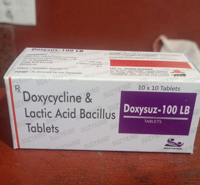 Product Name: Doxysuz 100LB, Compositions of Doxysuz 100LB are doxycycline & Lactic Acid bacillus - G N Biotech