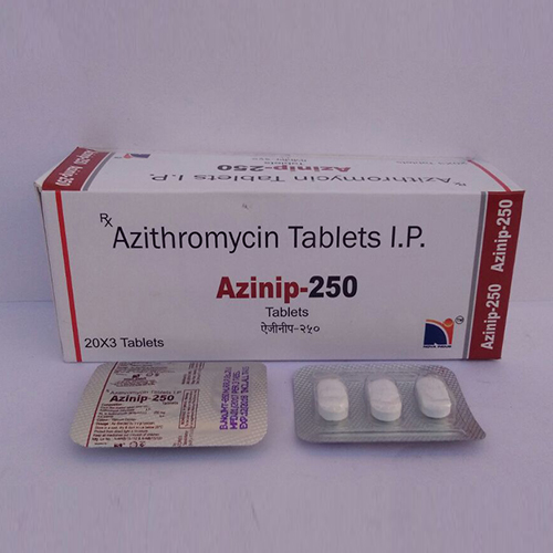 Product Name: Azinip 250, Compositions of Azinip 250 are Azithromycin Tablets I.P. - Nova Indus Pharmaceuticals