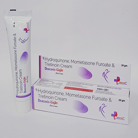 Product Name: Derconic Light, Compositions of Derconic Light are Hydroquinone,Mometasone Furoate &  Tretinoin Cream - Ronish Bioceuticals