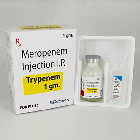 Product Name: Trypenem, Compositions of Trypenem are Meropenem Injection IP - Biodiscovery Lifesciences Pvt Ltd