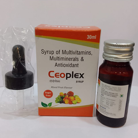 Product Name: Ceoplex, Compositions of Ceoplex are Syrup of Multivitamins,Multiminerals & Antioxidant - Ceetox HealthCare Private Limited