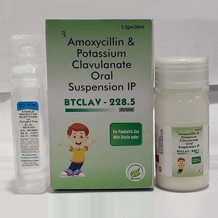 Product Name: Btclav 228.5, Compositions of Btclav 228.5 are Amoxycillin & Potassium Clavulanate Oral Suspension Ip - Biotanic Pharmaceuticals