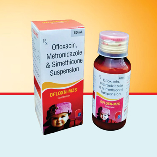 Product Name: OFLOXN MZS, Compositions of OFLOXN MZS are Ofloxacin, Metronidazole & Simethicone Suspension  - Healthkey Life Science Private Limited