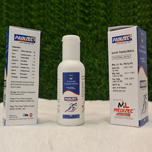 Product Name: Painzec, Compositions of Painzec are An Ayurvedic Oil - Medizec Laboratories