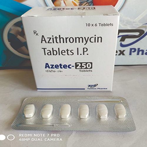 Product Name: AZITEC 250, Compositions of AZITEC 250 are Azithromycin Tablets IP - Tecnex Pharma
