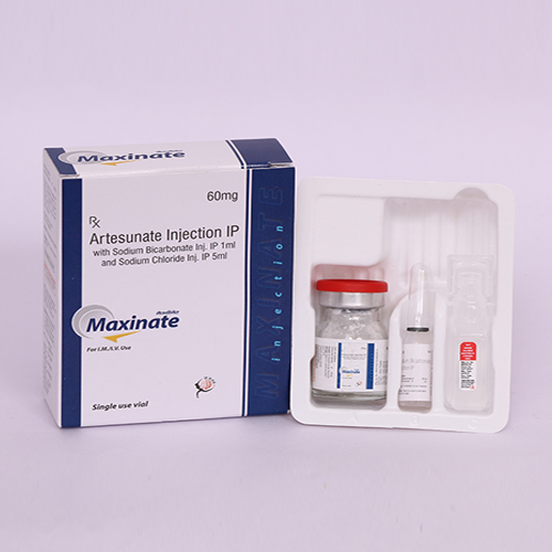 Product Name: MAXINATE, Compositions of MAXINATE are Artesunate Injection IP - Biomax Biotechnics Pvt. Ltd