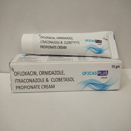 Product Name: Of2cas Plus, Compositions of Of2cas Plus are Ofloxacin , Ornidazole Itraconazole  & Clobetasol Propionate Cream - Cassopeia Pharmaceutical Pvt Ltd