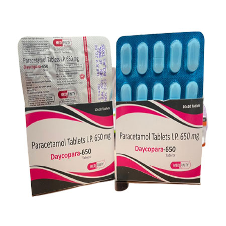 Product Name: Dycopara 650, Compositions of Dycopara 650 are Paracetamol Tablets IP 650 mg - Medifinity Healthcare pvt ltd