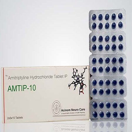 Product Name: Amtip 10, Compositions of Amtip 10 are Amitriptyline Hydrochloride Tablet IP - Acinom Healthcare