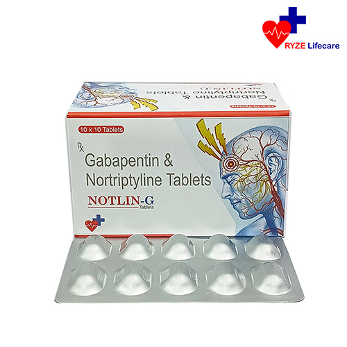 Product Name: NOTLIN G, Compositions of NOTLIN G are Gabapentin & Nortriptyline Tablets  - Ryze Lifecare