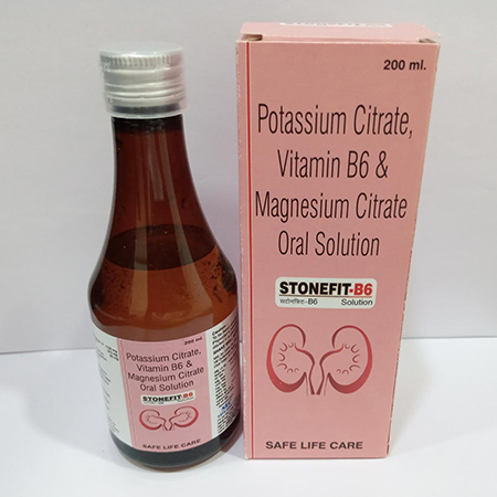 Product Name: Stonefit B6, Compositions of Stonefit B6 are Potassium Citrate,Vitamin B6 & Magnesium Citrate Oral Solution - Safe Life Care