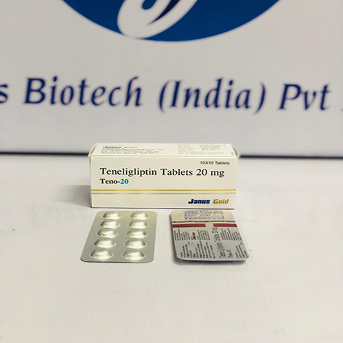 Product Name: Teno 20, Compositions of Teno 20 are Teneligliptin Tablets 20mg - Janus Biotech