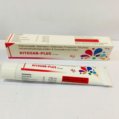 Product Name: Kitosan Plus, Compositions of Kitosan Plus are Ketoconazole, neomycin, clobetasol, propionate, tolnaftate, iodochlor cream - Disan Pharma