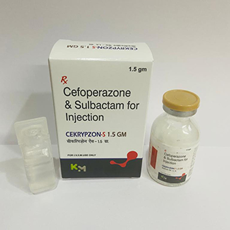 Product Name: Cekrypzon s, Compositions of Cekrypzon s are Cefoperazone & Sulbactam for Injection - Kryptomed Formulations Pvt Ltd