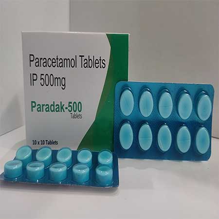 Product Name: Paradak 500, Compositions of Paradak 500 are Paracetamol Tablets IP 500 mg - Dakgaur Healthcare