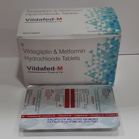 Product Name: Vildafed M, Compositions of Vildafed M are Vildagliptin & Metfortin Hydrochloride Tablets - Safe Life Care
