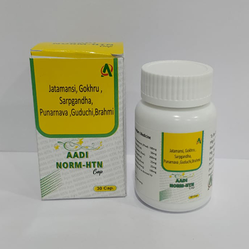 Product Name: Aadi Norm HTN, Compositions of Aadi Norm HTN are Jatamansi,Gokhra,Sarpgandha,Punarnava,Guduchi,Brahmi - Aadi Herbals Pvt. Ltd