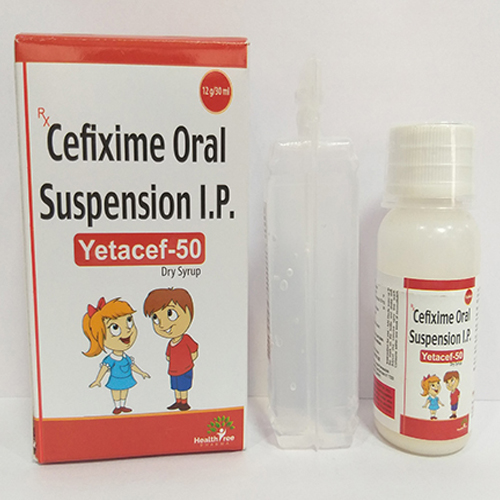 Product Name: Yetacef 50, Compositions of Yetacef 50 are Cefixime Oral Suspension IP - Healthtree Pharma (India) Private Limited