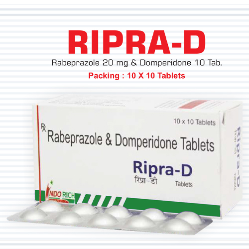 Product Name: Ripra D, Compositions of Ripra D are Rabeprazole and  Domeperidone Tablets - Pharma Drugs and Chemicals