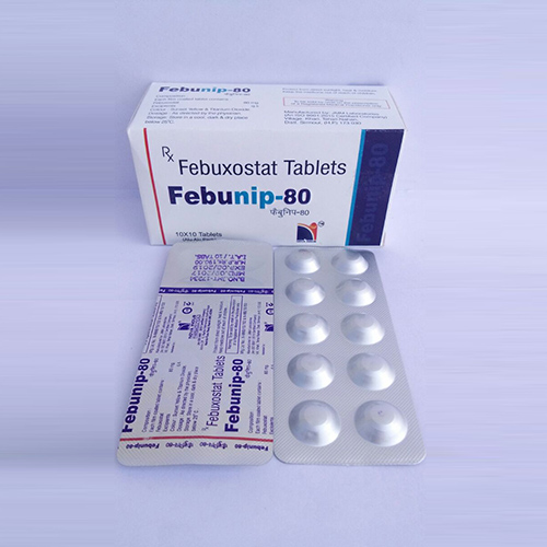 Product Name: Febunip 80, Compositions of Febunip 80 are Febuxostat Tablets - Nova Indus Pharmaceuticals