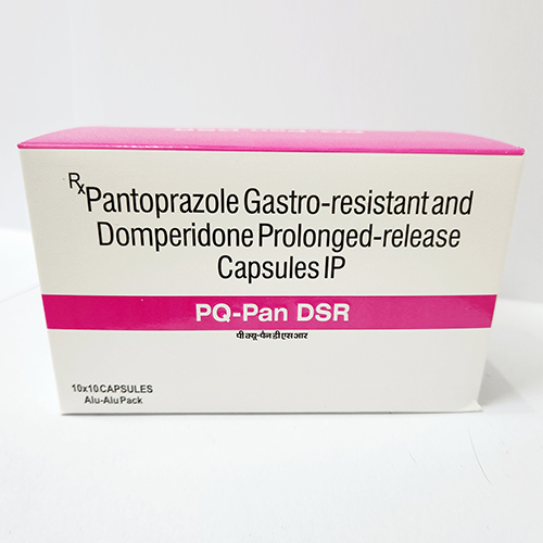 Product Name: PQ Pan DSR, Compositions of PQ Pan DSR are Pantoprazole Gastro-resistant & Domperidone Prolonged-release Capsules IP - Bkyula Biotech