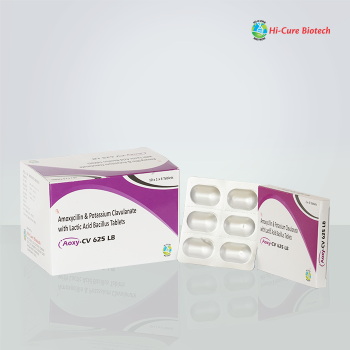 Product Name: AOXY CV 625 LB, Compositions of AOXY CV 625 LB are AMOXICILLIN 500 MG + CLAVULANIC ACID 125 MG + LACTIC ACID - Reomax Care