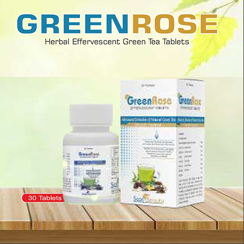 Product Name: Greenrose, Compositions of Greenrose are Herbal  Effervescent Green Tea Tablets - Pharma Drugs and Chemicals