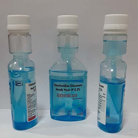Product Name: Geefresh, Compositions of Geefresh are Chlorehexidine Gluconate Mouthwash IP 0.2% - NG Healthcare Pvt Ltd