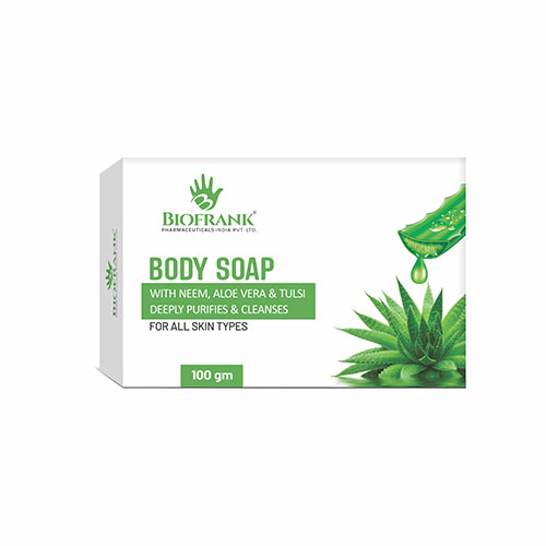 Product Name: Baby Soap, Compositions of Baby Soap are With Neem,Aloe Vera & Tulsi Deeply Purifies & Cleanses - Biofrank Pharmaceuticals (India) Pvt. Ltd