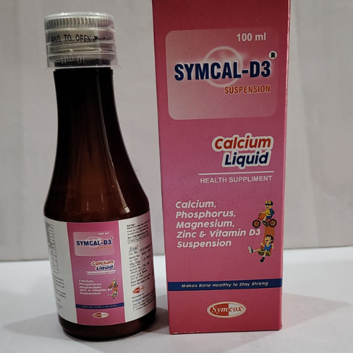 Product Name: Symcal D3, Compositions of Symcal D3 are Calcium Liquid - Adoviz Healthcare