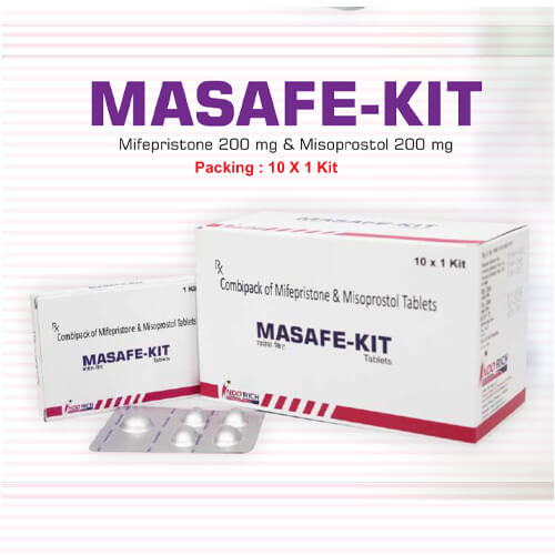 Product Name: Masafe , Compositions of Masafe  are Combipack Of Mifepristone and Misoprostol Tablets - Pharma Drugs and Chemicals
