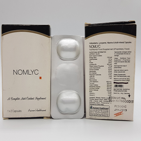 Product Name: Nomlyc, Compositions of Nomlyc are Lycopene with multivitamin - Acinom Healthcare