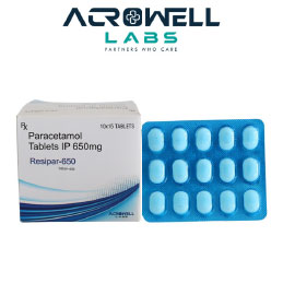 Product Name: Resipar 650, Compositions of Resipar 650 are Paracetamol Tablets IP - Acrowell Labs Private Limited