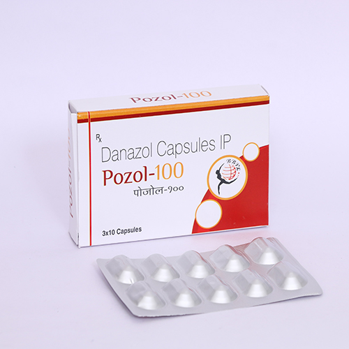Product Name: POZOL 100, Compositions of POZOL 100 are Danazol Capsules IP - Biomax Biotechnics Pvt. Ltd