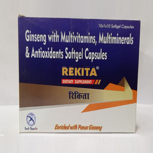 Product Name: Rekita, Compositions of Rekita are Ginseg with Multivitamins,Multiminerals & Antioxidant Softgel Capsules - Yazur Life Sciences