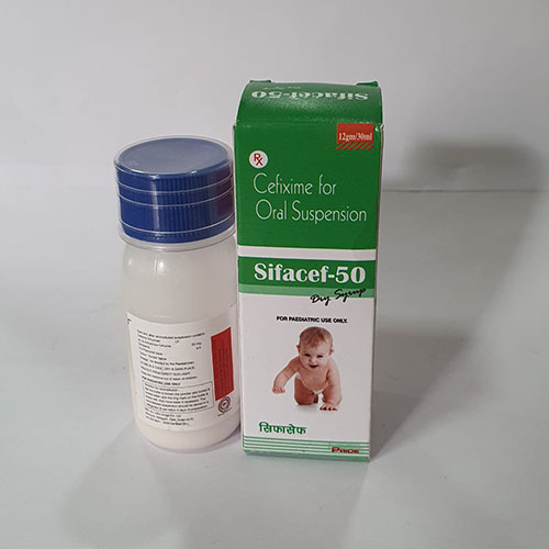 Product Name: Sifacef 50, Compositions of Sifacef 50 are Cefixime for Oral Suspension - Pride Pharma