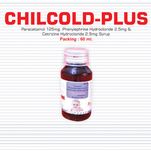 Product Name: Childcold Plus, Compositions of Childcold Plus are Pararacetamol 125 mg,Phenylephrine Hydrochloride 2.5 mg & CPM 2.5 mg Syrup - Pharma Drugs and Chemicals