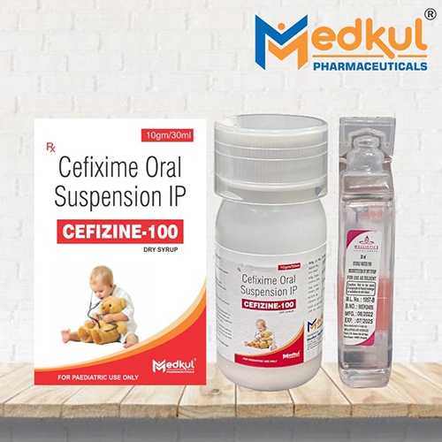 Product Name: Cefizime 100, Compositions of Cefizime 100 are Cefixime Oral Suspension IP - Medkul Pharmaceuticals