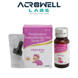 Product Name: Febtron, Compositions of Febtron are Ondansetron Hydrochloride Oral Syrup IP - Acrowell Labs Private Limited